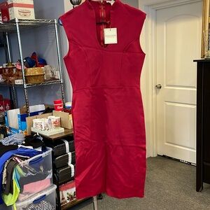 Rolla Coster Red Sleeveless Sheath Dress Midi Length Elegant Cocktail/Workwear